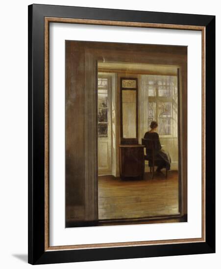 A Lady in an Interior-Carl Holsoe-Framed Giclee Print