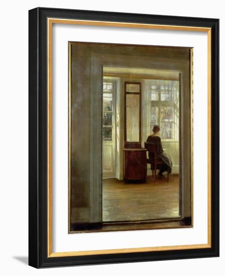 A Lady in an Interior-Carl Holsoe-Framed Giclee Print