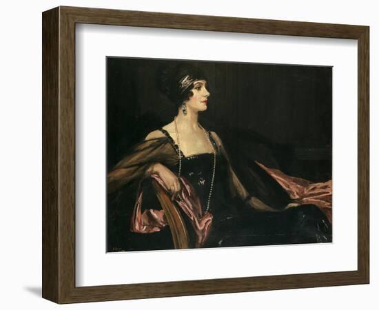 A Lady in Black: Portrait of Jean Ainsworth, Viscountess Massereene and Ferrard, 1917-Sir John Lavery-Framed Giclee Print