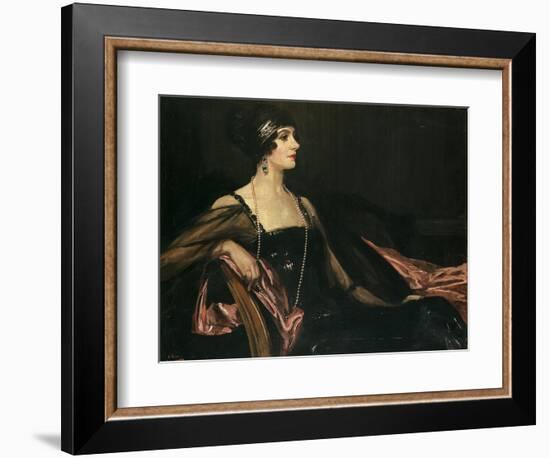 A Lady in Black: Portrait of Jean Ainsworth, Viscountess Massereene and Ferrard, 1917-Sir John Lavery-Framed Giclee Print