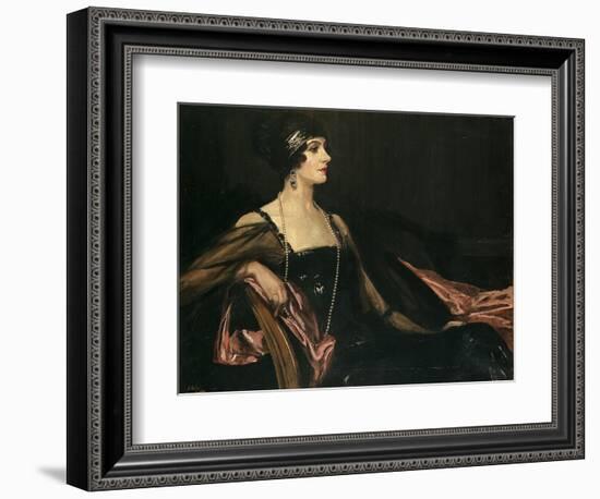 A Lady in Black: Portrait of Jean Ainsworth, Viscountess Massereene and Ferrard, 1917-Sir John Lavery-Framed Giclee Print