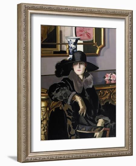 A Lady in Black-Francis Campbell Boileau Cadell-Framed Giclee Print