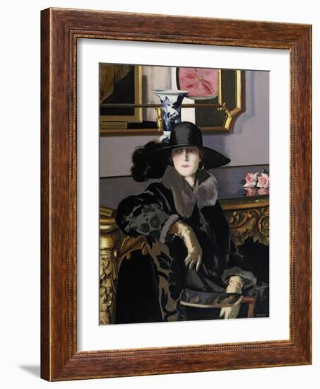 A Lady in Black-Francis Campbell Boileau Cadell-Framed Giclee Print