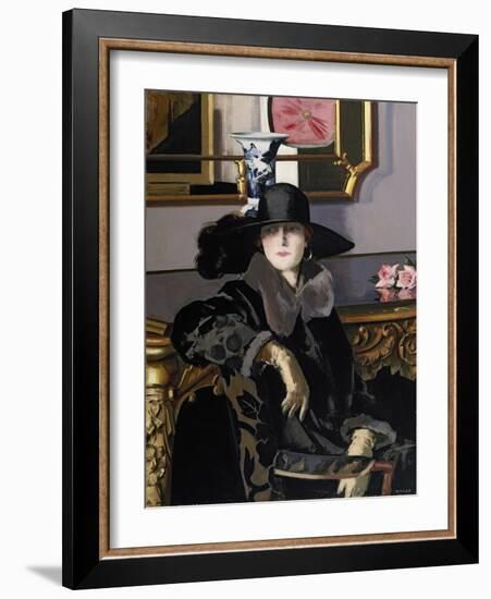 A Lady in Black-Francis Campbell Boileau Cadell-Framed Giclee Print