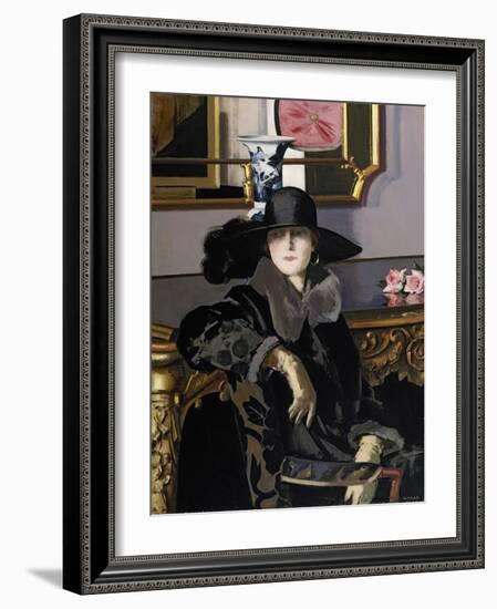 A Lady in Black-Francis Campbell Boileau Cadell-Framed Giclee Print