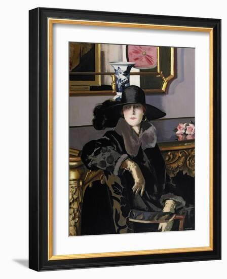 A Lady in Black-Francis Campbell Boileau Cadell-Framed Giclee Print