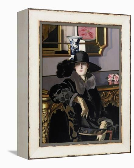 A Lady in Black-Francis Campbell Boileau Cadell-Framed Premier Image Canvas