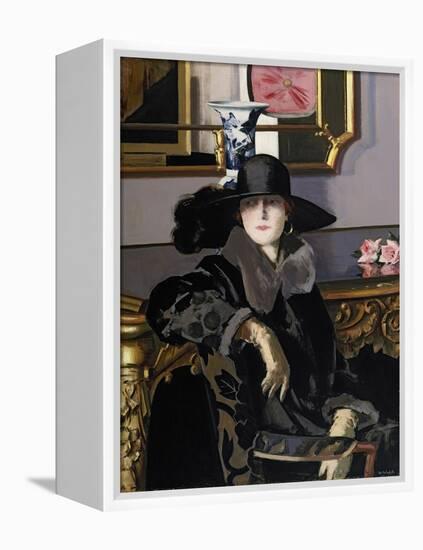 A Lady in Black-Francis Campbell Boileau Cadell-Framed Premier Image Canvas