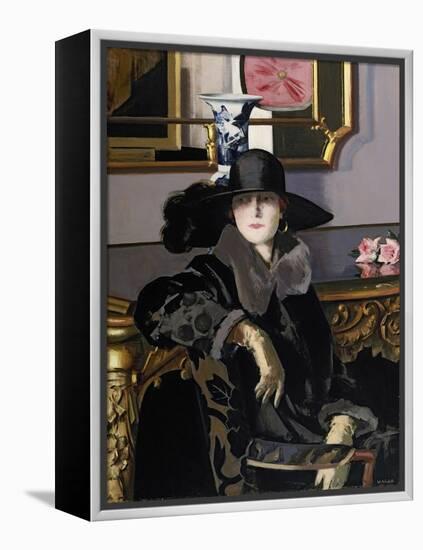 A Lady in Black-Francis Campbell Boileau Cadell-Framed Premier Image Canvas