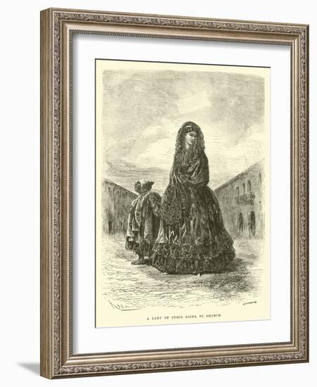 A Lady of Cuzco Going to Church-Édouard Riou-Framed Giclee Print