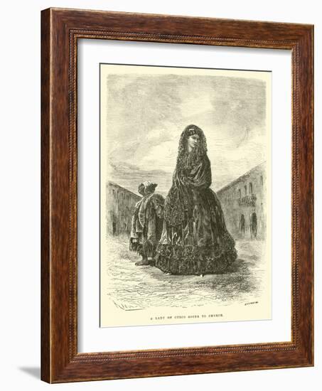 A Lady of Cuzco Going to Church-Édouard Riou-Framed Giclee Print