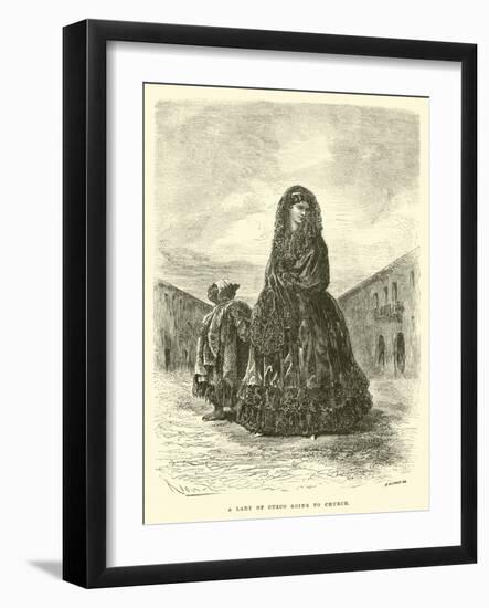 A Lady of Cuzco Going to Church-Édouard Riou-Framed Giclee Print