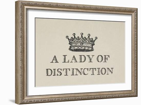 A Lady Of Distinction'. Illustration Of a Crown With Text-Thomas Bewick-Framed Giclee Print