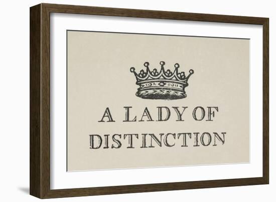 A Lady Of Distinction'. Illustration Of a Crown With Text-Thomas Bewick-Framed Giclee Print