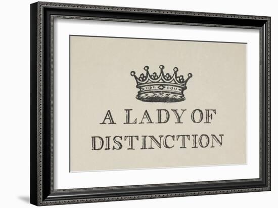 A Lady Of Distinction'. Illustration Of a Crown With Text-Thomas Bewick-Framed Giclee Print