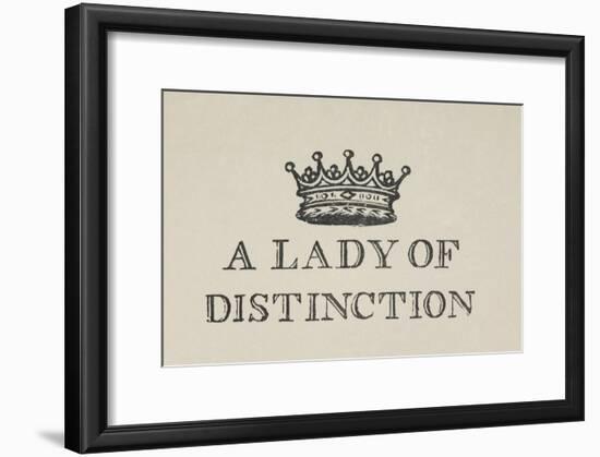 A Lady Of Distinction'. Illustration Of a Crown With Text-Thomas Bewick-Framed Giclee Print