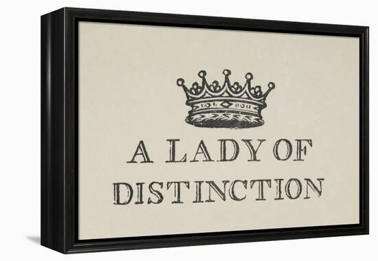 A Lady Of Distinction'. Illustration Of a Crown With Text-Thomas Bewick-Framed Premier Image Canvas