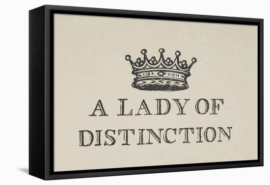 A Lady Of Distinction'. Illustration Of a Crown With Text-Thomas Bewick-Framed Premier Image Canvas