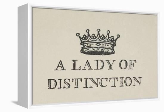 A Lady Of Distinction'. Illustration Of a Crown With Text-Thomas Bewick-Framed Premier Image Canvas