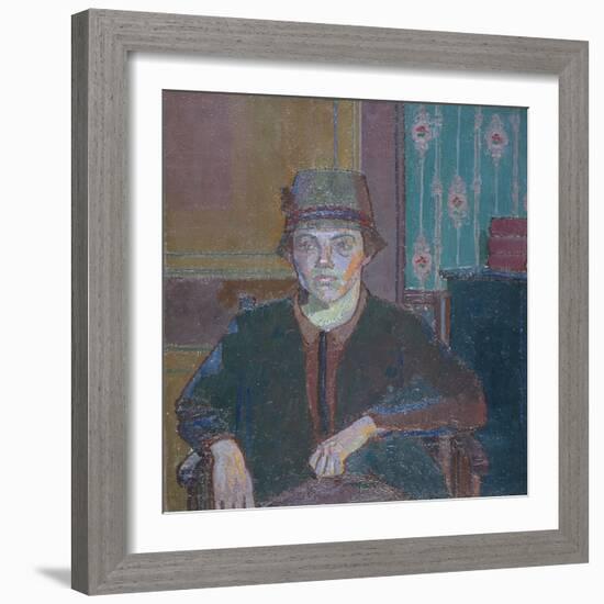 A Lady (Oil on Canvas)-Harold Gilman-Framed Giclee Print