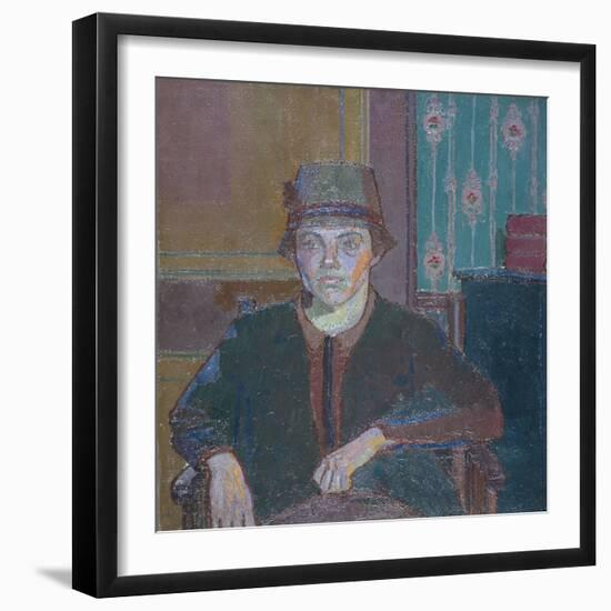 A Lady (Oil on Canvas)-Harold Gilman-Framed Giclee Print