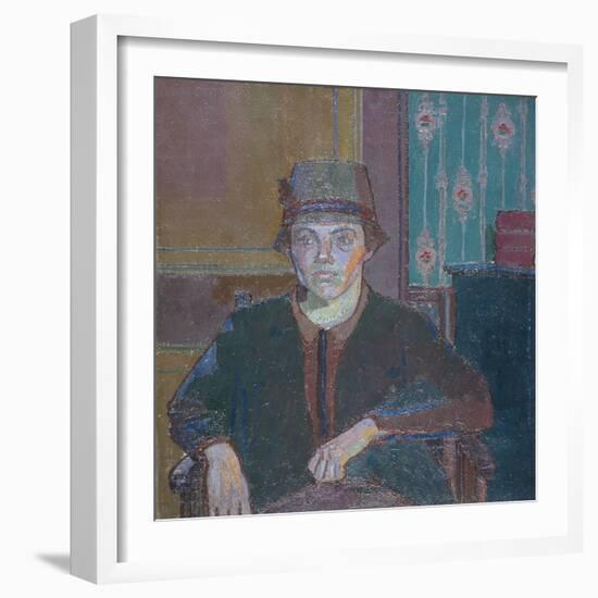 A Lady (Oil on Canvas)-Harold Gilman-Framed Giclee Print