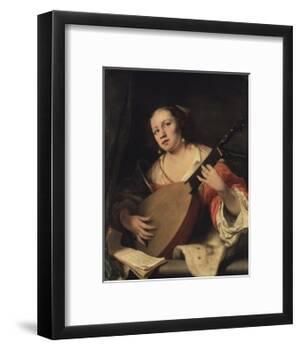 A Lady Playing the Lute, 1654-Ferdinand Bol-Framed Giclee Print