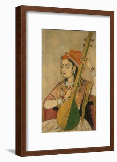 A Lady Playing the Tanpura, 1735-Unknown-Framed Art Print