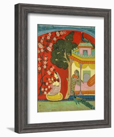 A Lady Plucking Blossoms, Southern Rajasthan or Deccan, C.1675-null-Framed Giclee Print