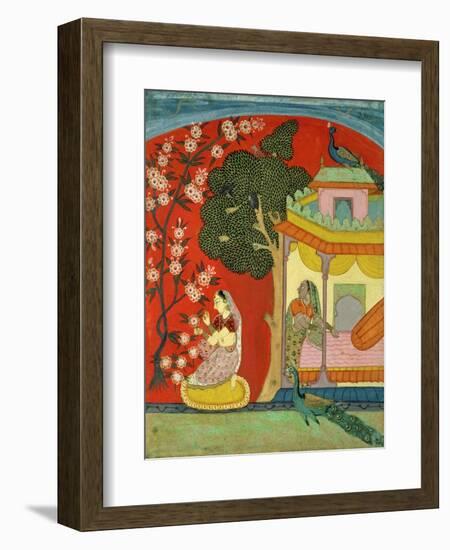 A Lady Plucking Blossoms, Southern Rajasthan or Deccan, C.1675-null-Framed Giclee Print