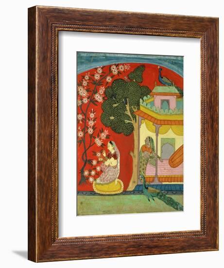 A Lady Plucking Blossoms, Southern Rajasthan or Deccan, C.1675-null-Framed Giclee Print