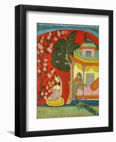 A Lady Plucking Blossoms, Southern Rajasthan or Deccan, C.1675-null-Framed Giclee Print