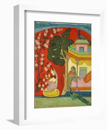 A Lady Plucking Blossoms, Southern Rajasthan or Deccan, C.1675-null-Framed Giclee Print