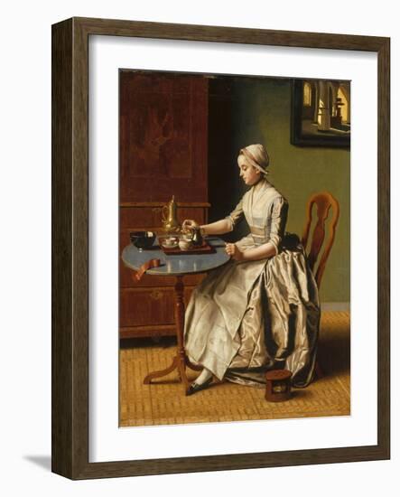 A Lady Pouring Chocolate (La Chocolatièr), C. 1745-Jean-Étienne Liotard-Framed Giclee Print