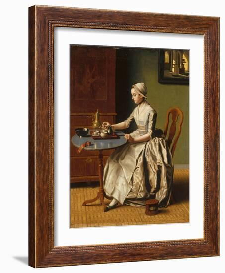 A Lady Pouring Chocolate (La Chocolatièr), C. 1745-Jean-Étienne Liotard-Framed Giclee Print