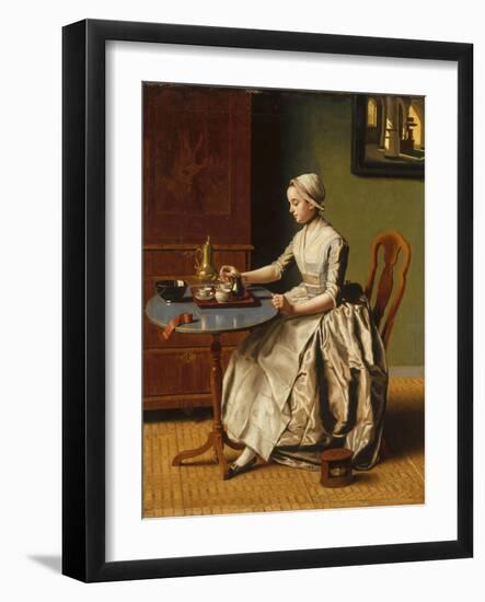 A Lady Pouring Chocolate (La Chocolatièr), C. 1745-Jean-Étienne Liotard-Framed Giclee Print