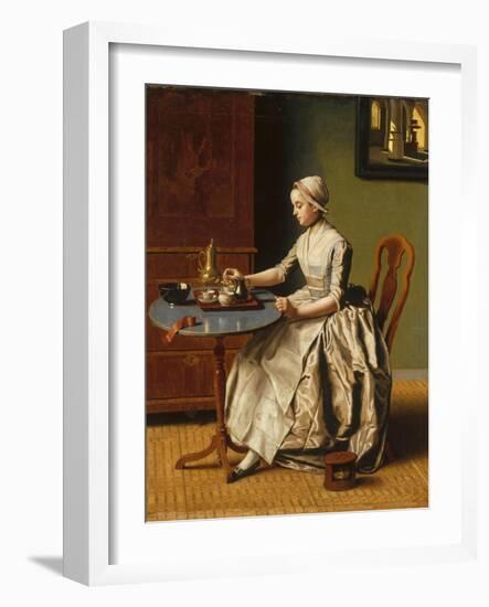 A Lady Pouring Chocolate (La Chocolatièr), C. 1745-Jean-Étienne Liotard-Framed Giclee Print