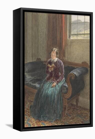 A Lady Reading, Called Mrs William Hunt, C.1835 (Gouache and W/C over Graphite on Paper)-William Henry Hunt-Framed Premier Image Canvas