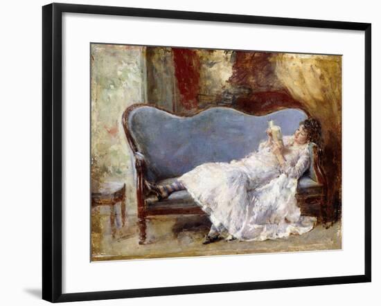 A Lady Reading-Eduardo-leon Garrido-Framed Giclee Print