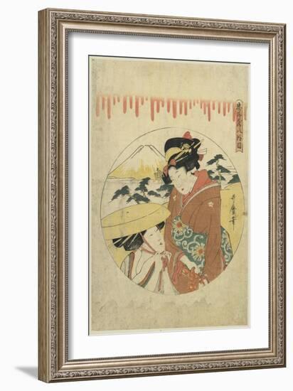 A Lady's Discussion-Kitagawa Utamaro-Framed Art Print