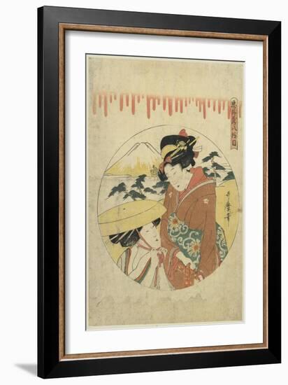 A Lady's Discussion-Kitagawa Utamaro-Framed Art Print