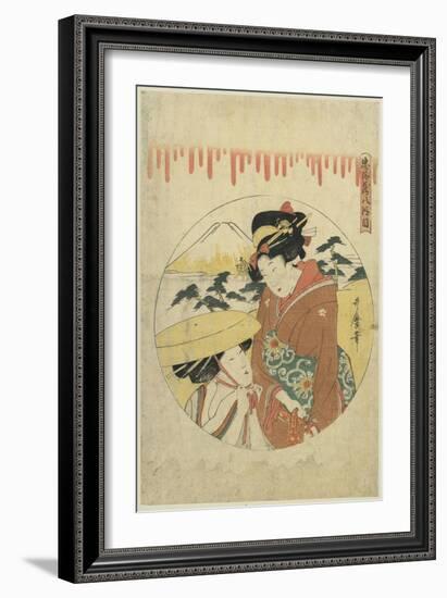 A Lady's Discussion-Kitagawa Utamaro-Framed Art Print