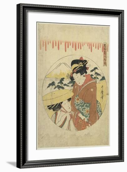 A Lady's Discussion-Kitagawa Utamaro-Framed Art Print