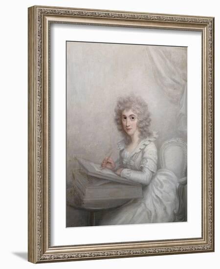 A Lady, Seated at a Table Writing a Letter-Richard Cosway-Framed Giclee Print