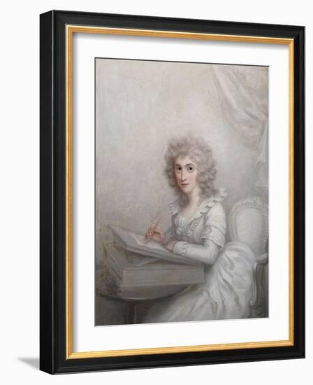 A Lady, Seated at a Table Writing a Letter-Richard Cosway-Framed Giclee Print