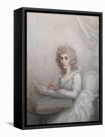 A Lady, Seated at a Table Writing a Letter-Richard Cosway-Framed Premier Image Canvas