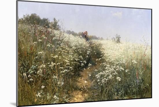 A Lady with a Parasol in a Meadow with Cow Parsley, 1881-Ivan Ivanovitch Shishkin-Mounted Giclee Print