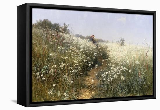 A Lady with a Parasol in a Meadow with Cow Parsley, 1881-Ivan Ivanovitch Shishkin-Framed Premier Image Canvas