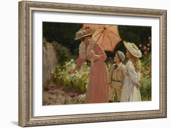 A Lady with a Parasol Showing How to Make a Strawberry Barrel-Percy Tarrant-Framed Giclee Print