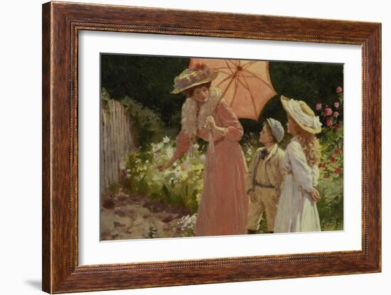 A Lady with a Parasol Showing How to Make a Strawberry Barrel-Percy Tarrant-Framed Giclee Print